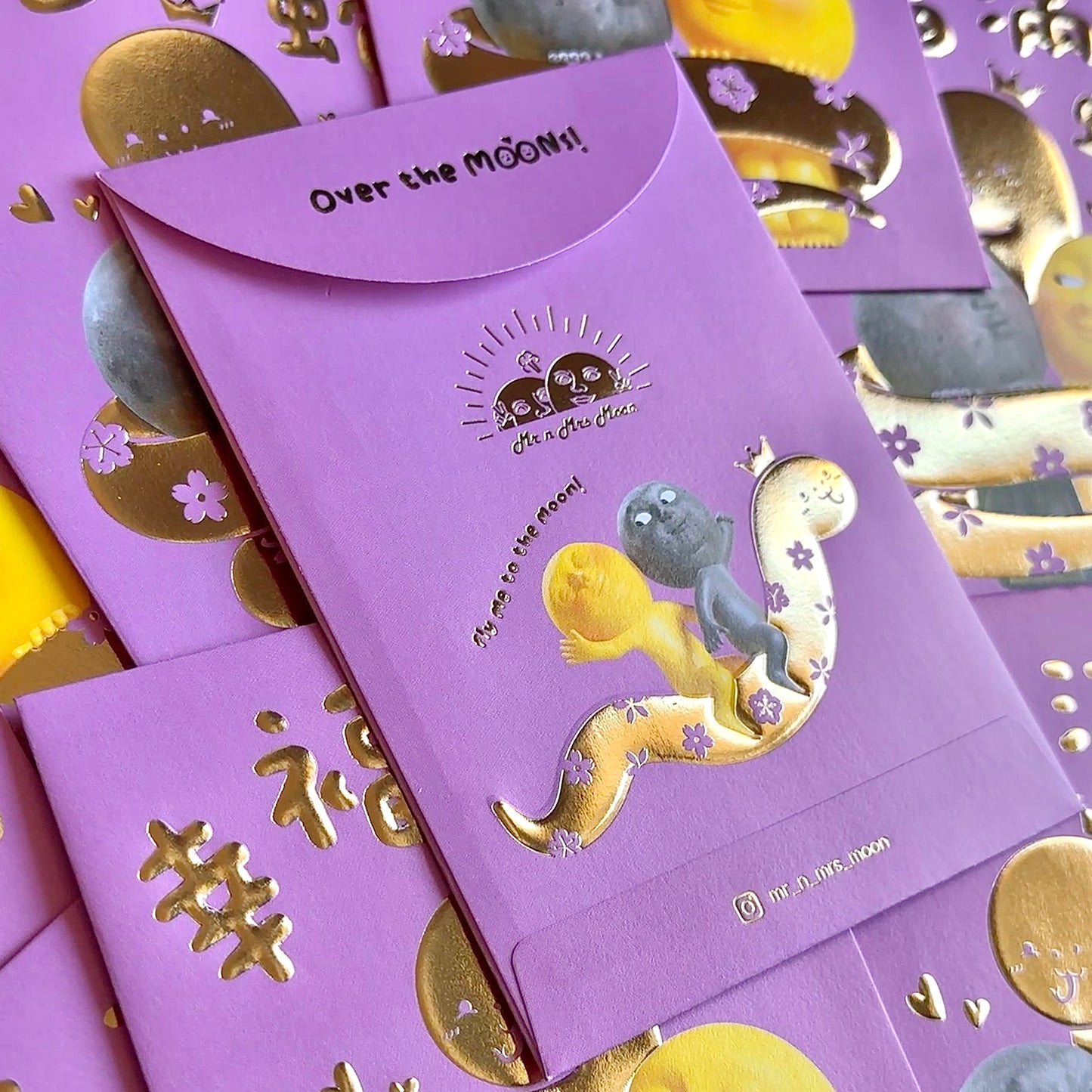 (Additional printing.ᐟ.ᐟ.ᐟ) Moon² Golden Glittering Red Packet 2025 (10 pieces)