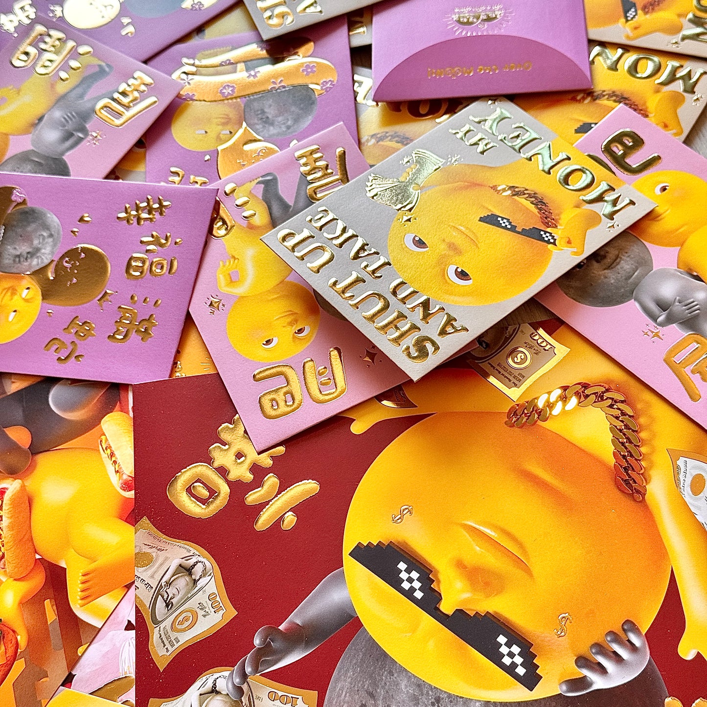 (Additional printing.ᐟ.ᐟ.ᐟ) Moon² Golden Glittering Red Packet 2025 (10 pieces)