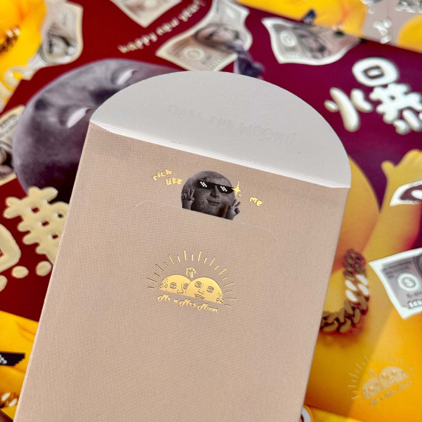 (Additional printing.ᐟ.ᐟ.ᐟ) Moon² Golden Glittering Red Packet 2025 (10 pieces)