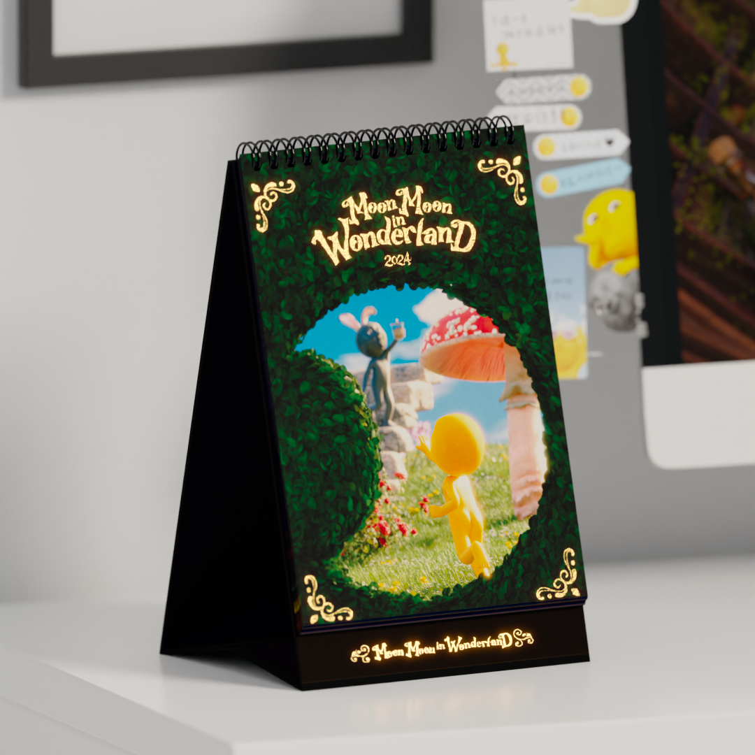 2024《Moon Moon in Wonderland》Calendar 座枱童話月曆/ 掛曆連桌布組合(香港假期)