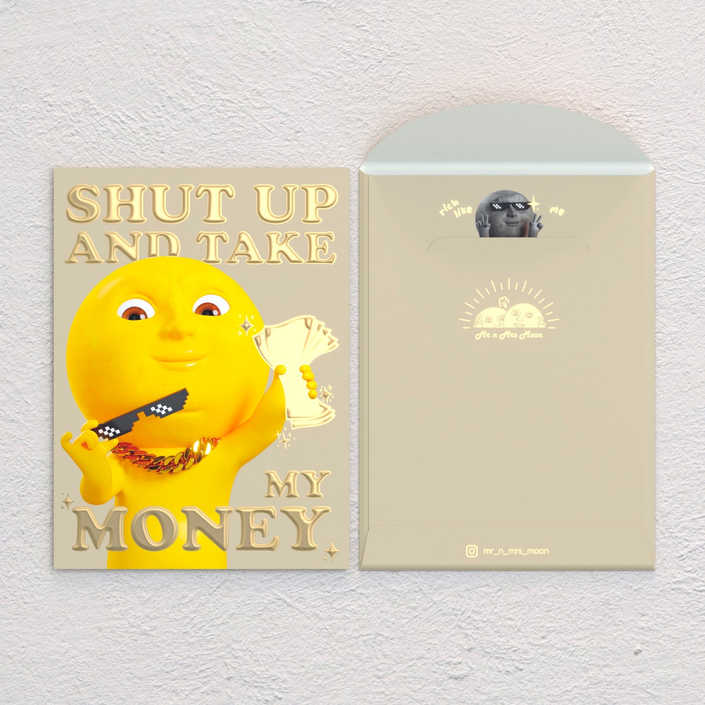 (Additional printing.ᐟ.ᐟ.ᐟ) Moon² Golden Glittering Red Packet 2025 (10 pieces)