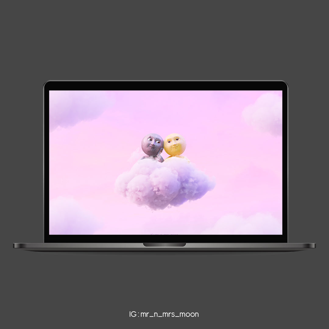 Mr n Mrs Moon "Two people living in the sky" mobile and computer wallpaper