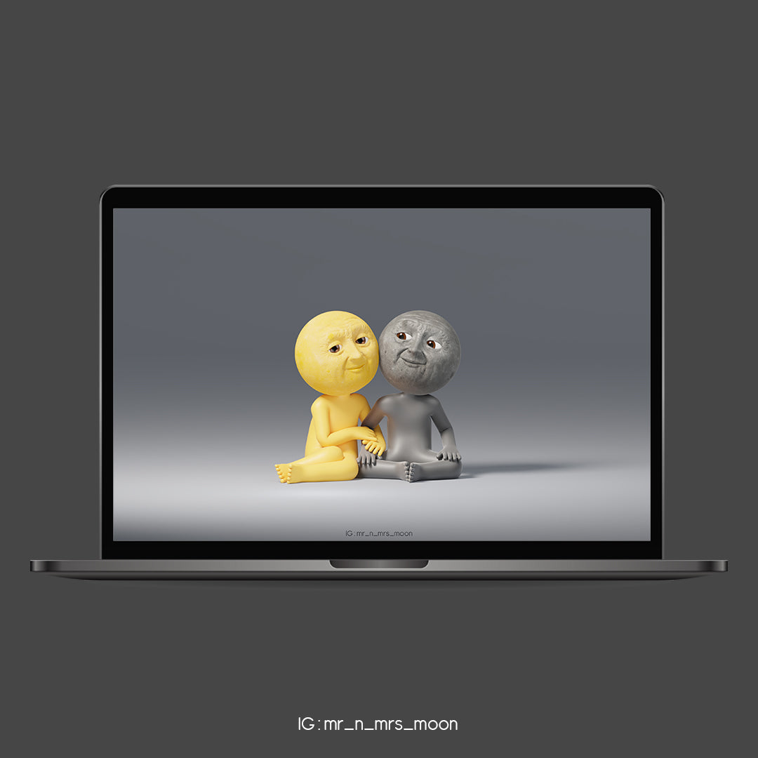 Mr n Mrs Moon "Promise to grow old together with you" mobile and computer wallpaper