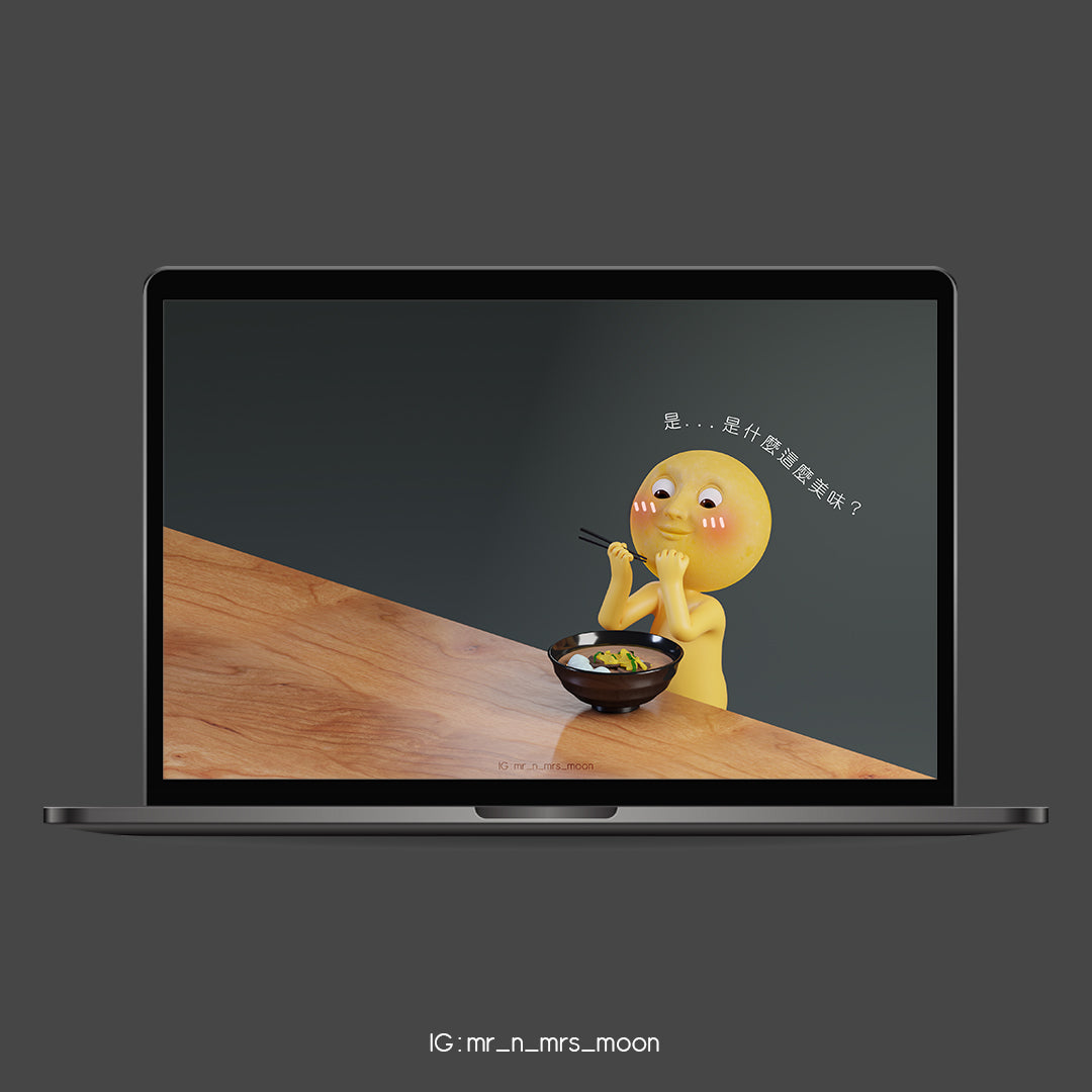 Mrs Moon "The Taste of Happiness" mobile and computer wallpaper