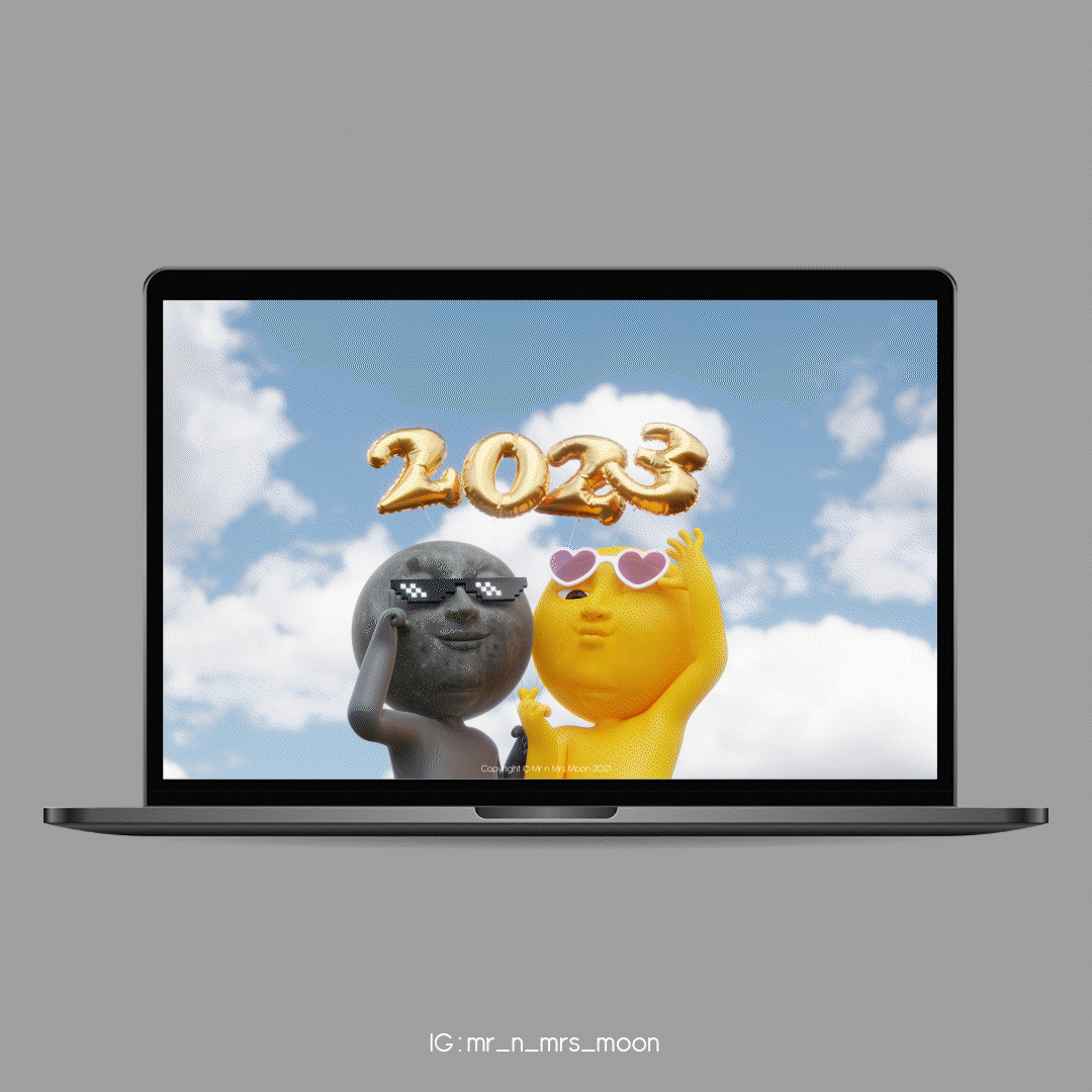 Mr n Mrs Moon "2023 We Look Cute Together" 13 mobile and computer wallpaper combinations