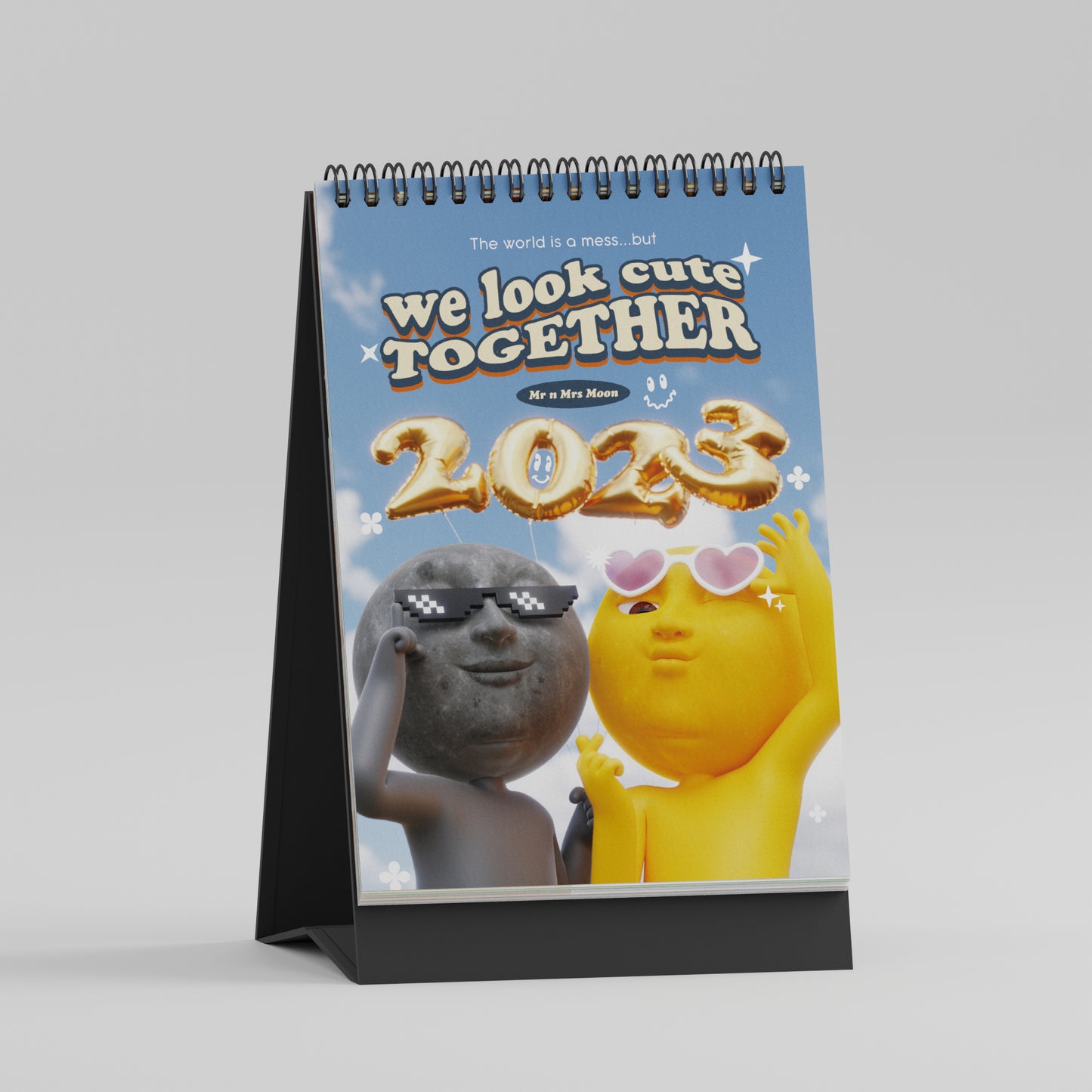2023 Mr n Mrs Moon《We look cute TOGETHER》Calendar 座枱月曆連桌布組合