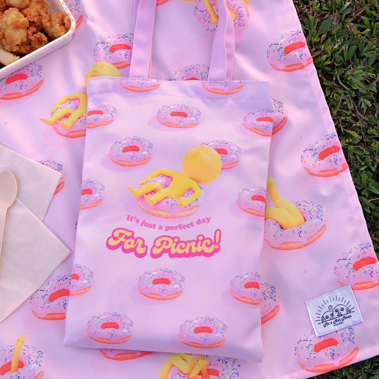 Moon Moon Donut Picnic Mat
