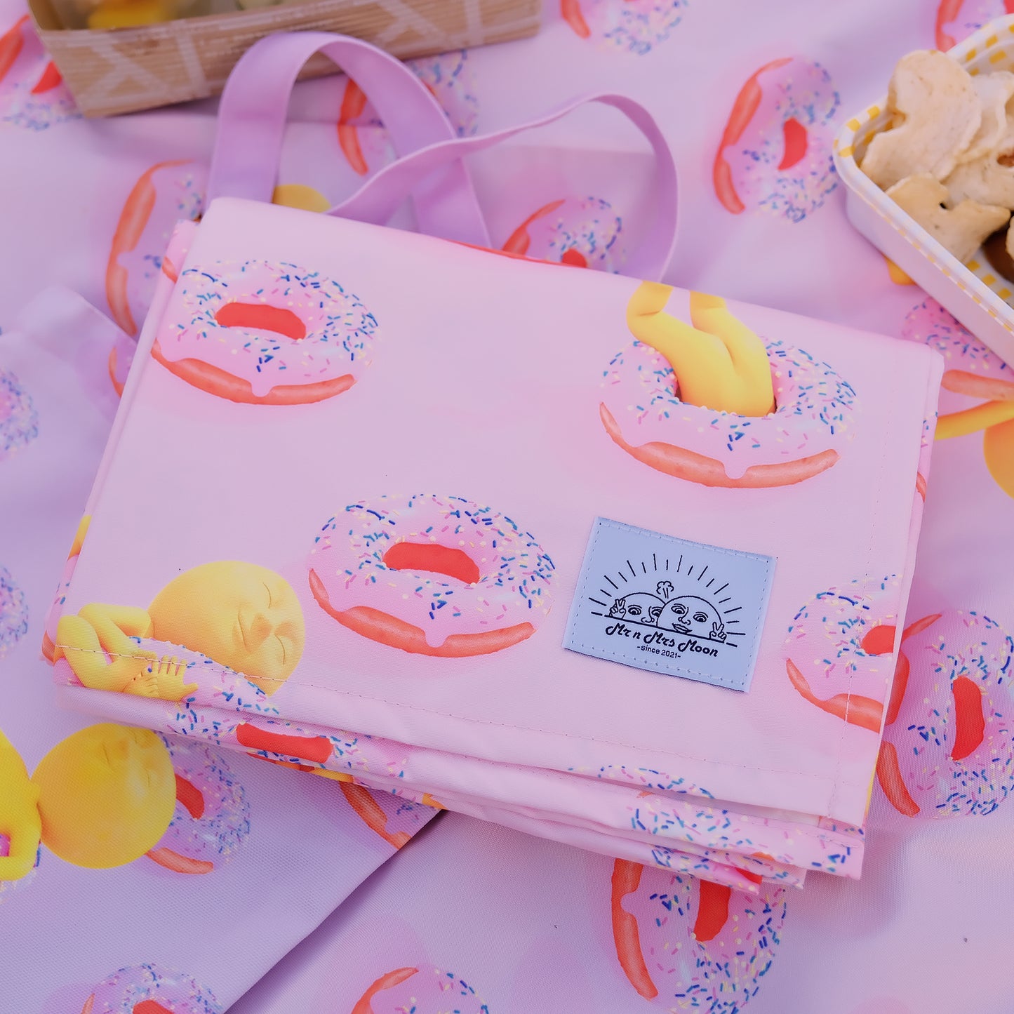 Moon Moon Donut Picnic Mat