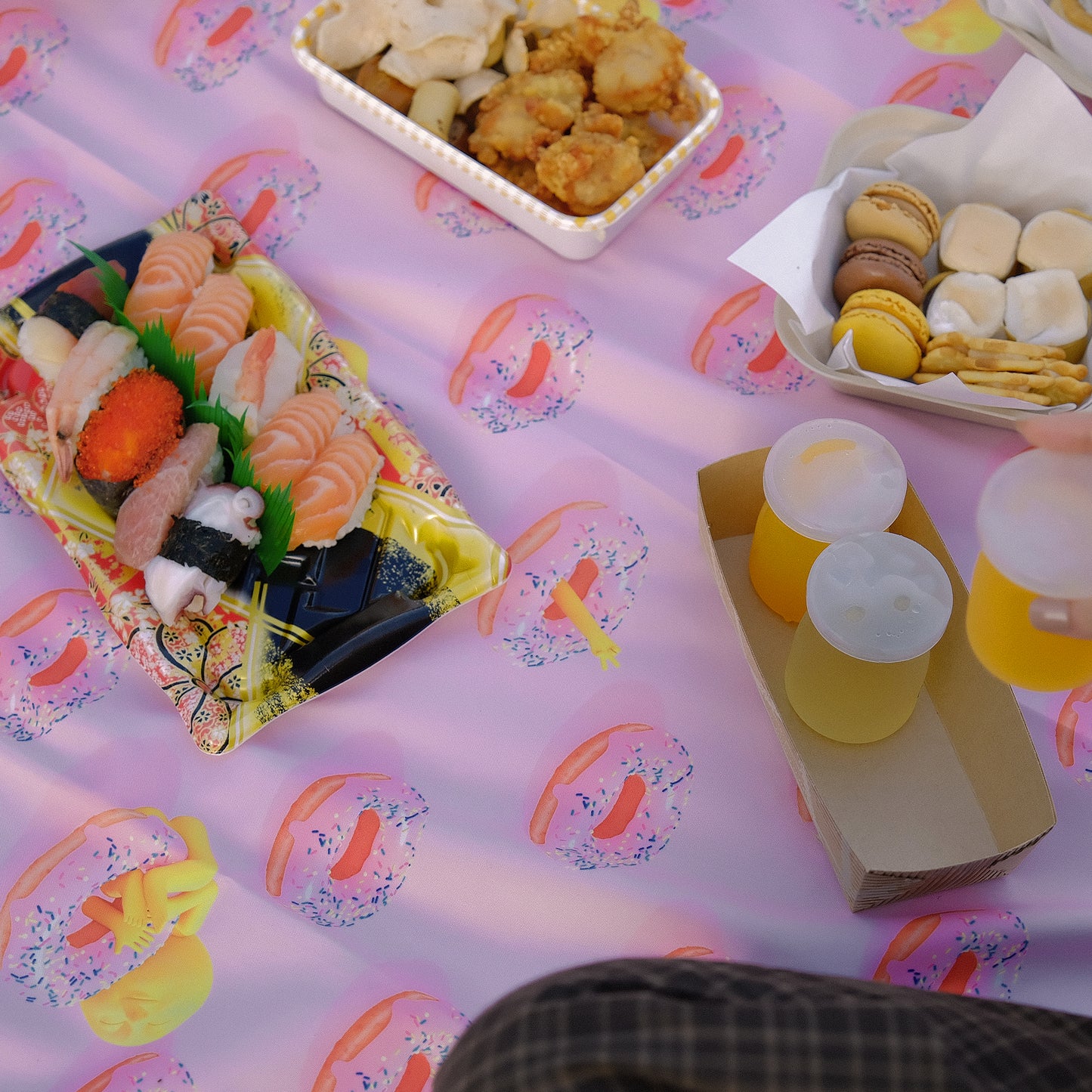 Moon Moon Donut Picnic Mat