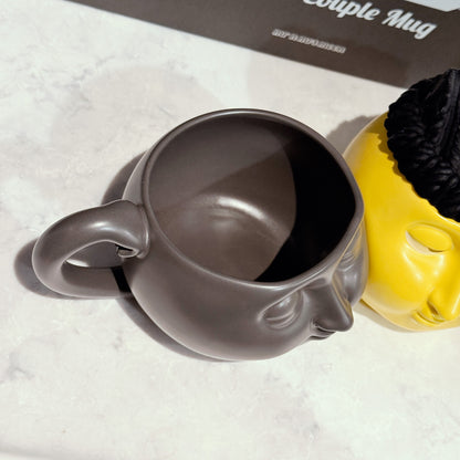 陶瓷情侶馬克杯及矽膠貓耳毛帽杯蓋禮盒套裝