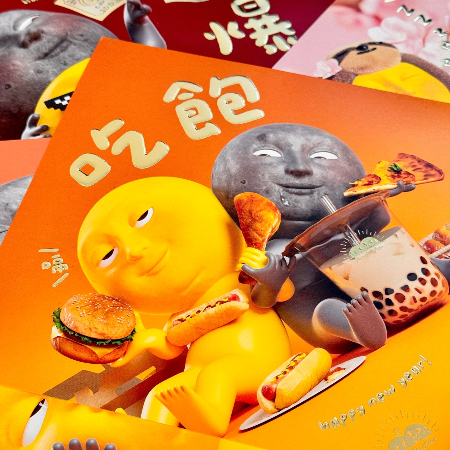 (Additional printing.ᐟ.ᐟ.ᐟ) Moon² Eat well, sleep well, earn money and make hilarious Spring Festival greetings!