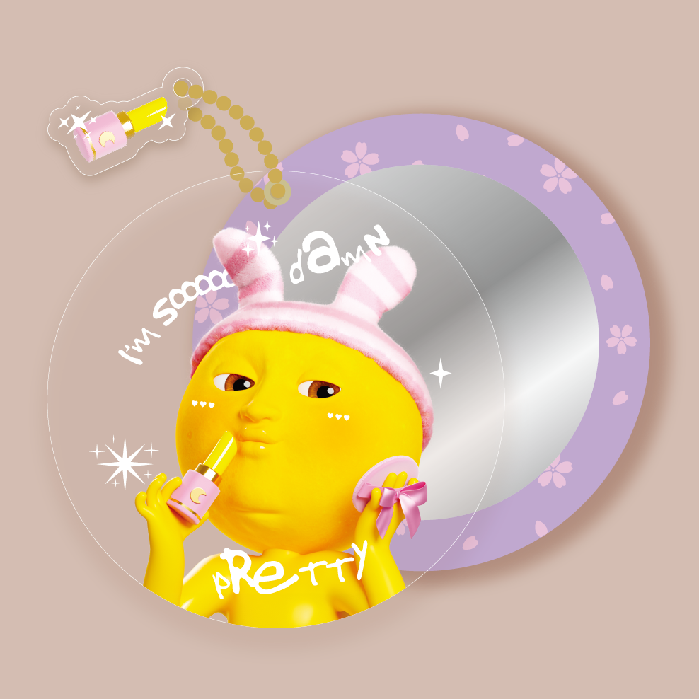 I'm so damn pretty rotating mirror charm