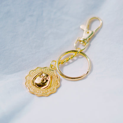 Sleep is for the weak! Gold coin keychain