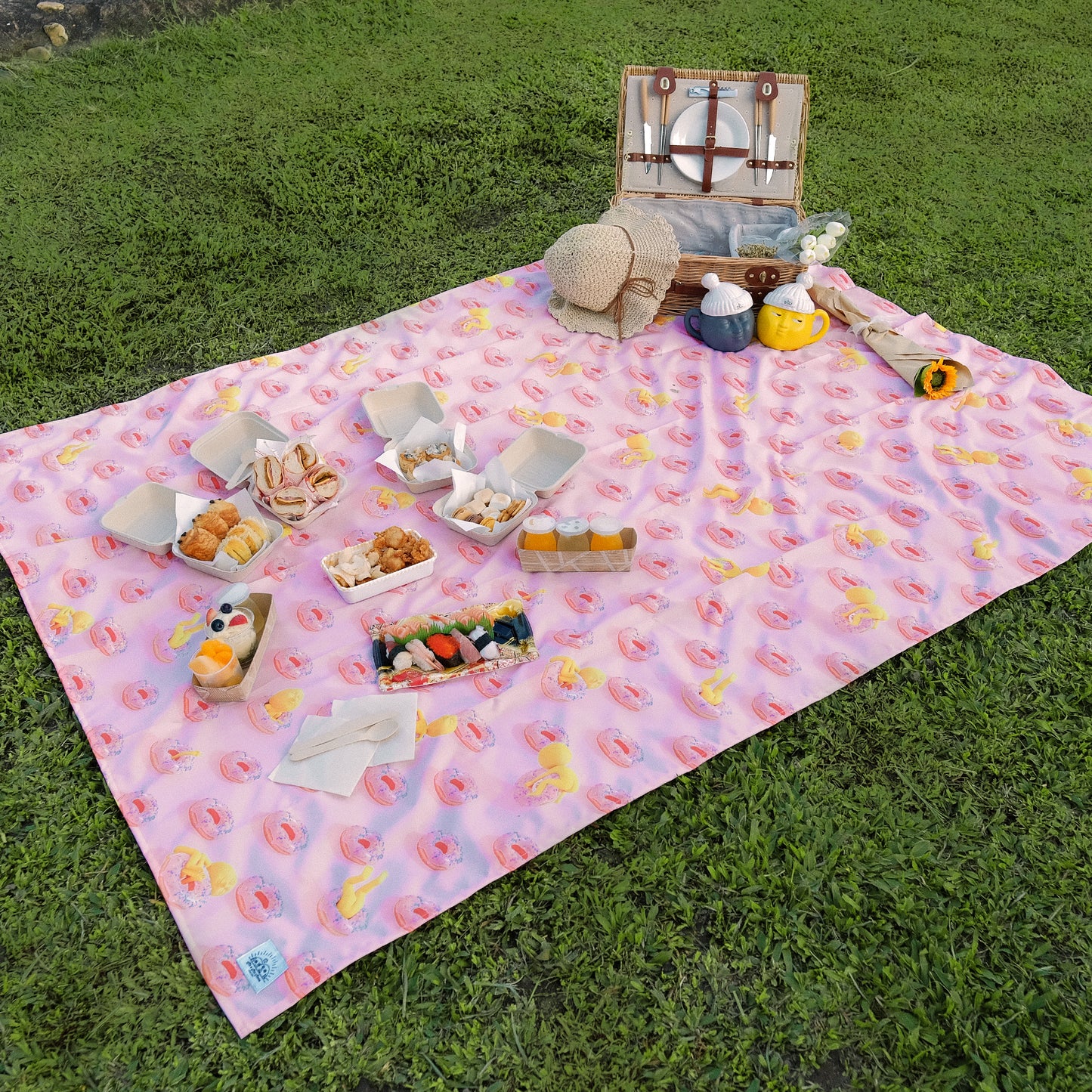 Moon Moon Donut Picnic Mat