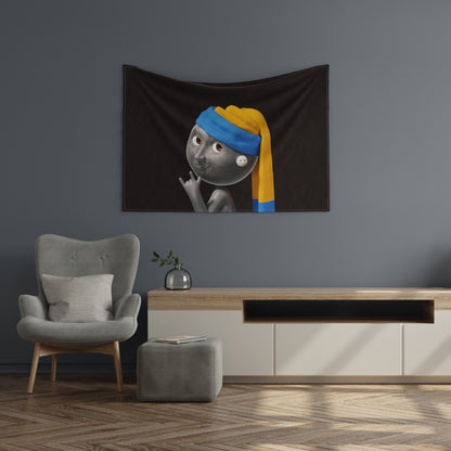 Mr Moon Girl with a Pearl Earring Tapestry