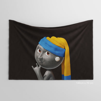 Mr Moon Girl with a Pearl Earring Tapestry